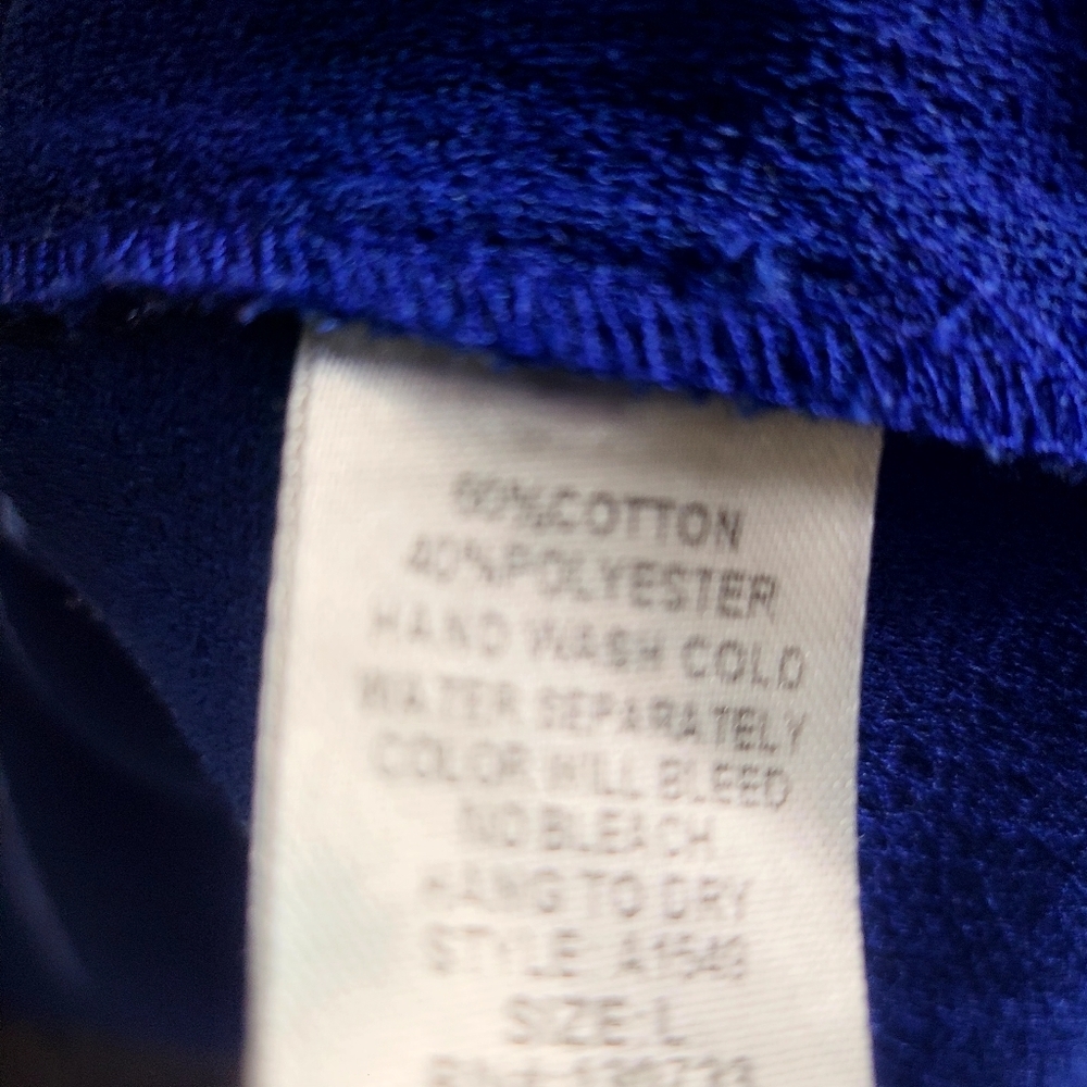 Umgee Royal Blue Dress, Pleated in the Back, Zippers on Shoulders, Size Large - Picture 10 of 10